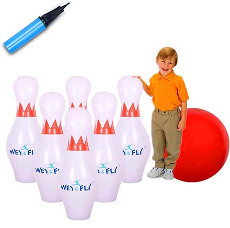  7. WEY&FLY Giant Inflatable Bowling Game Set