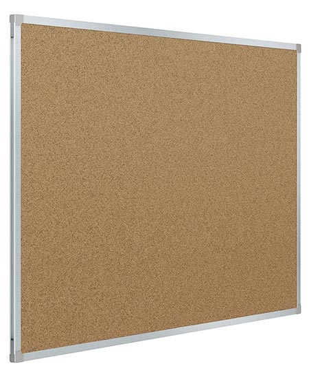 8. Mead Corkboard, Framed Bulletin Board, 3’ x 2’, Cork Board, Aluminum Frame (85361)