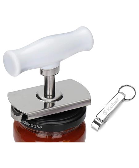 2. Kichwit Jar Opener Stainless Steel, Bottle Opener Keychain Includes