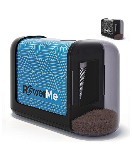 7. PowerMe Electric Pencil Sharpener – Battery Operated, for Home, Office, School, Artist, Students – Ultra-portable Automatic Pencil Sharpener, Ideal for No.2 & Colored Pencils (Drawing, Coloring)