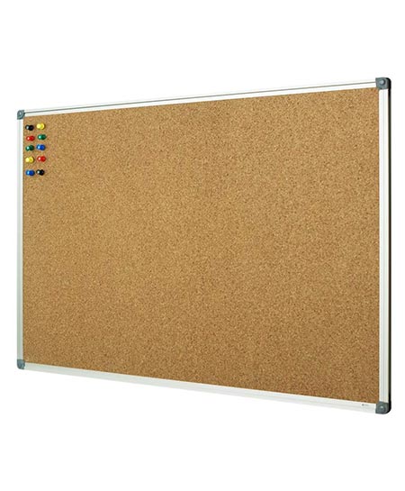 7. Lockways Cork Board Bulletin Board, Double Sided Corkboard 36 x 24 Inch, Notice Board 3 x 2, Silver Aluminum Frame