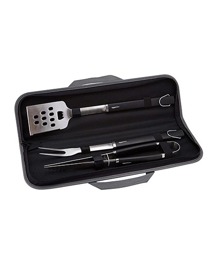 8. AmazonBasics Grilling Barbeque Tool Set, 3 Piece