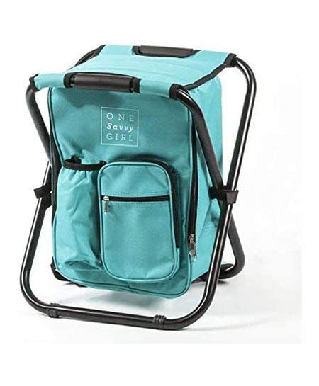 6. One Savvy Ultralight Backpack Cooler Chair- Compact Lightweight and Portable Folding Stool- Perfect for Outdoor Events, Travel, Hiking, Camping, Tailgating, Beach, Parades, and More