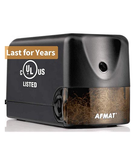 5. Electric Pencil sharpener Heavy Duty, AFMAT Electric Pencil Sharpener, Classroom Pencil Sharpener, UL Listed Industrial Pencil Sharpener for Colored Pencils, Stronger Helical Blade, Perfect Sharp Point