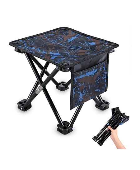 9. KUYOU Folding Camping Stool, 11.5’’/ 13.3’’ Portable Outdoor Mini Chair Camping Small Seat Barbeque Stool for Fishing BBQ Hiking Gardening and Beach, Travel