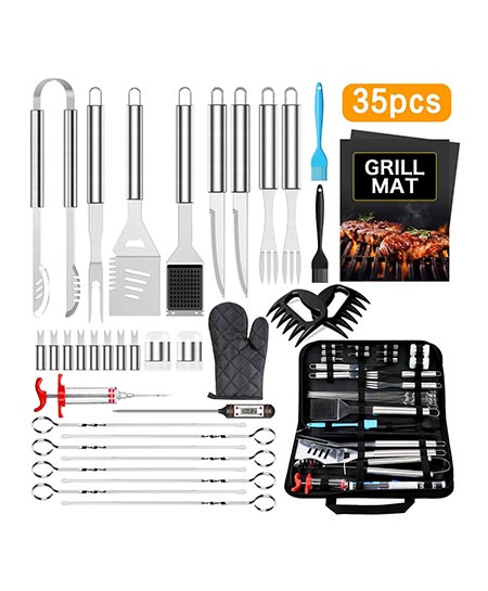 3. AISITIN BBQ Grill Accessories for Men, 35 PSC BBQ Grilling Accessories, Stainless Steel BBQ Grill Tools Set for Smoker, Camping, Kitchen, Father’s Day Birthday Gifts Barbeque Grilling Accessories