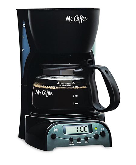 3. Mr. Coffee 4-Cup Programmable Coffeemaker DRX5