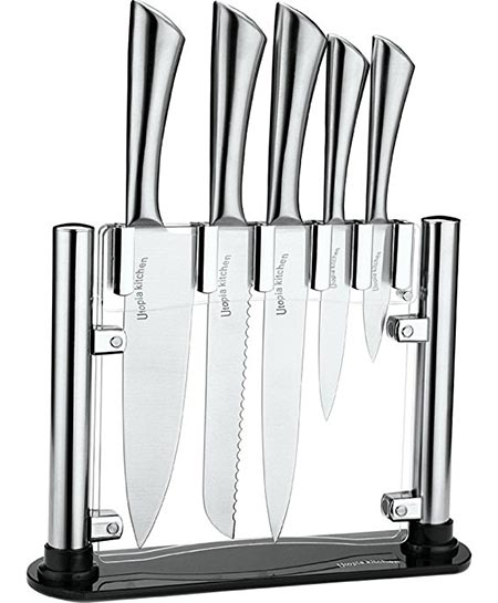 1. Utopia Kitchen Stainless Steel 6 Piece Knives Set 