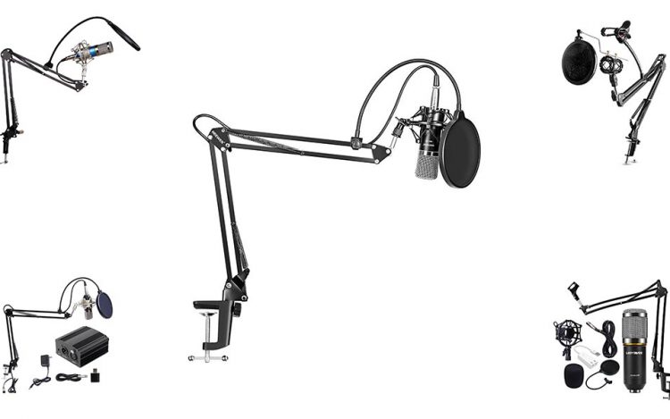 Best Studio Condenser Microphones With Adjustable Arm Stand And Mounting Kit